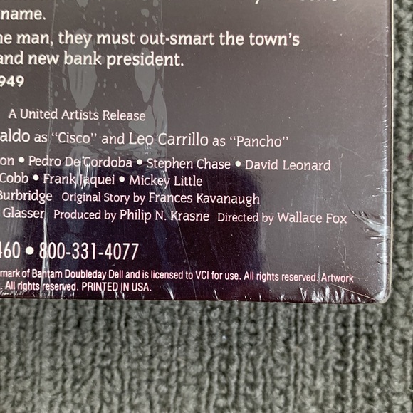 Cisco Kid Daring Caballero 1949 VHS 1994 Western Classics Black & White New - Picture 9 of 9